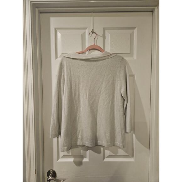 Vintage Linda Allard Ellen Tracy Cashmere Sweater Large Mint Green Silk Tie - Picture 7 of 7